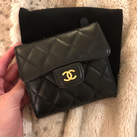CHANEL Other Authentic Chanel Black Quilted Trifold Wallet Poshmark